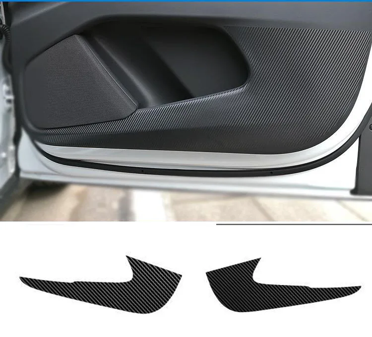 테슬라 모델 3 Y S X 도어 인테리어 안티 킥 보호 필름 및 도어 씰 안티 스커프 페달 스티커, 탄소 섬유 비닐 필름