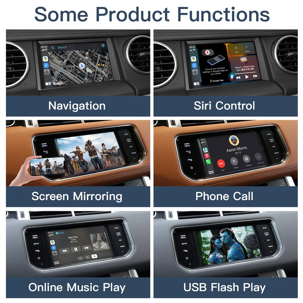 랜드로버 재규어 보쉬 디스커버리 4 이보크 프리랜더 2 XE XF XJL 미러링 데코용 무선 카플레이 안드로이드 오토 핏