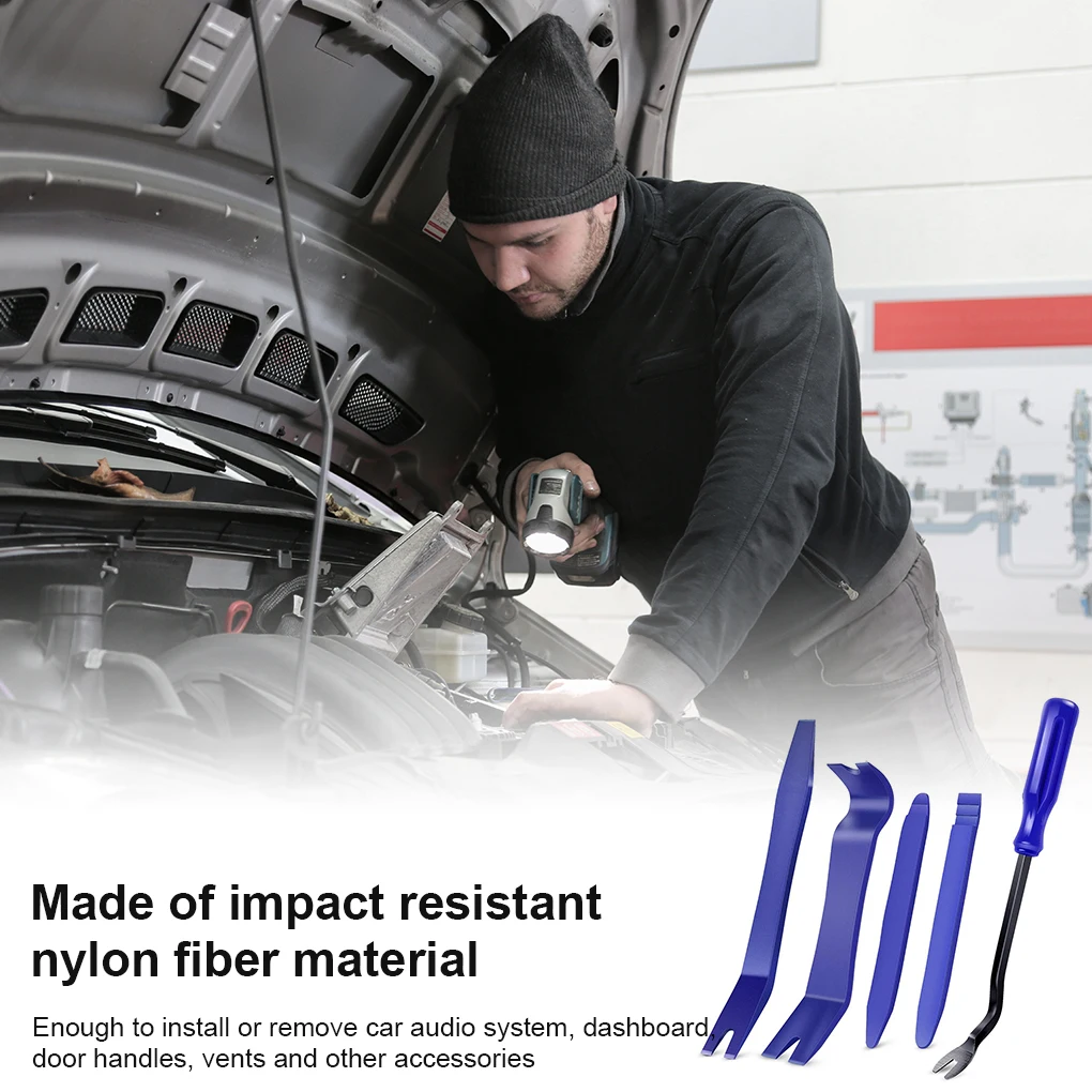 플라스틱 자동차 해체 도구 키트, 자동차 라디오 도어 클립 패널 트림 대시 오디오 제거 설치기, 프라이 키트 수리 세트, 5 개