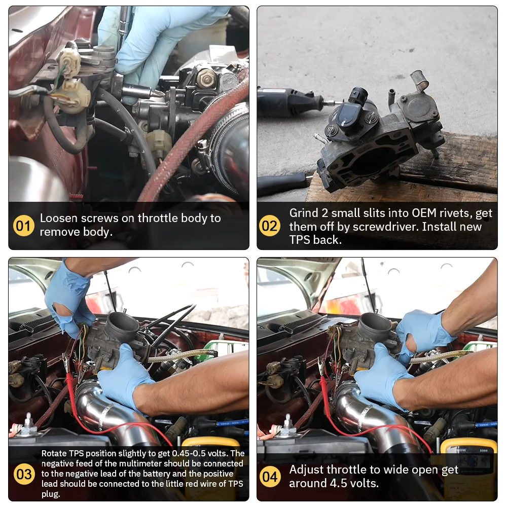 OYOTE 스로틀 위치 센서 키트, 1988-2001 혼다 어코드 CRX CRV 시빅 아큐라 인테그라 30600P5K70 용 TPS, 37825PAAA01 16400P06A11