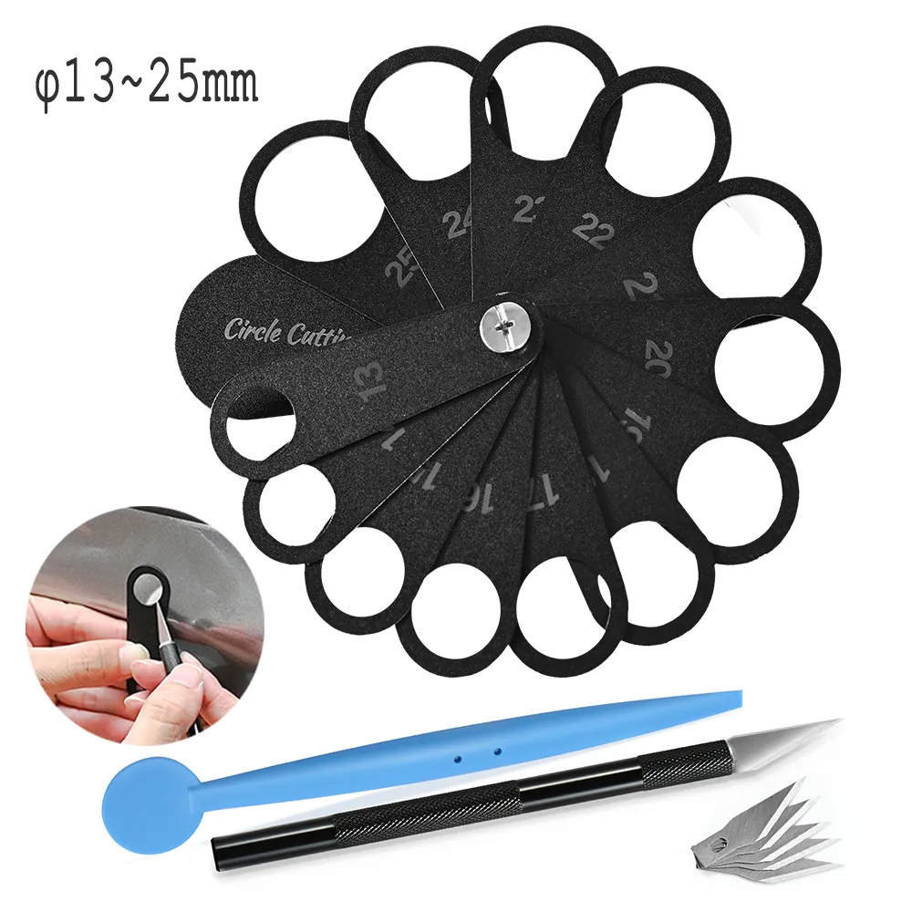 EHDIS-주차 센서용 커팅 템플릿, 탄소 섬유 랩 비닐 도구 키트, 자동차 보호 필름 커터, 13 ~ 25mm 금속 원형 게이지 title=EHDIS-주차 센서용 커팅 템플릿, 탄소 섬유 랩 비닐 도구 키트, 자동차 보호 필름 커터, 13 ~ 25mm 금속 원형 게이지