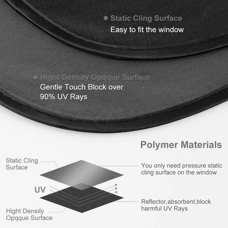 신차 차양 흡착창, 아기 단열 차양, 측면 차양 커튼, 54x36, 80G