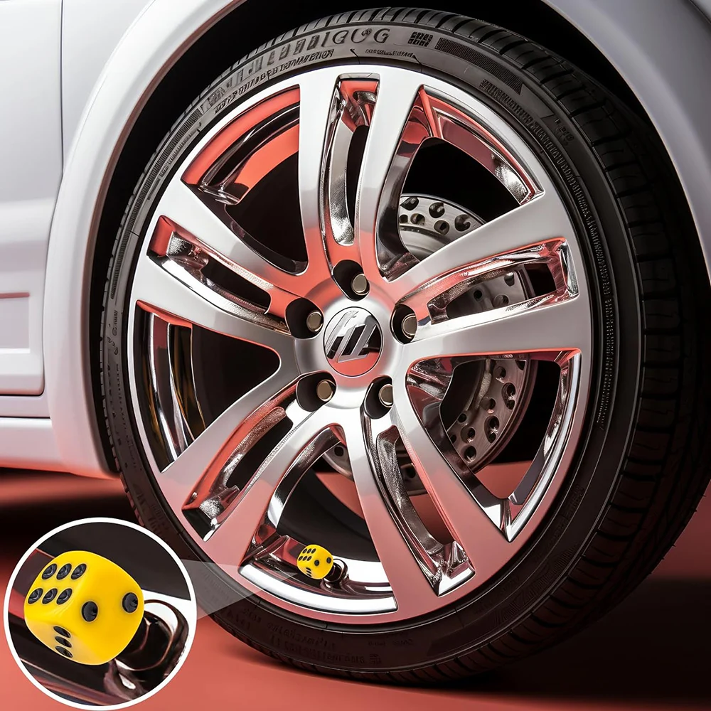 다이스 타이어 밸브 스템 캡, 방수 밀폐 자동차 휠 타이어 에어 캡, 자동차 오토바이 자전거용 범용 밸브 스템 커버, 4 개