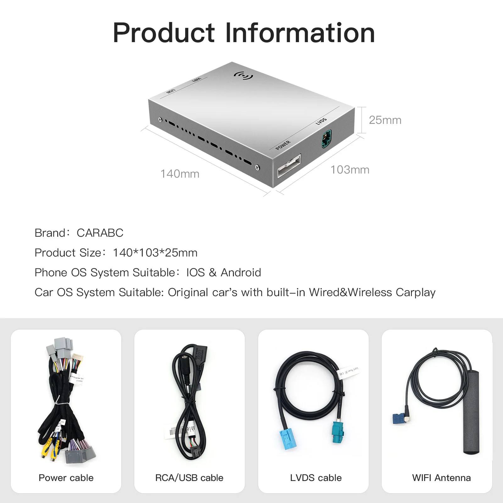 랜드로버 재규어 보쉬 디스커버리 4 이보크 프리랜더 2 XE XF XJL 미러링 데코용 무선 카플레이 안드로이드 오토 핏