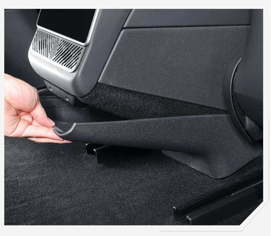 테슬라 모델 3 하이랜드 2024 센터 콘솔 소프트 TPE 킥 방지 패드, 뒷좌석 센터 콘솔 베이스 캡, 더러움 방지 팔걸이 커버