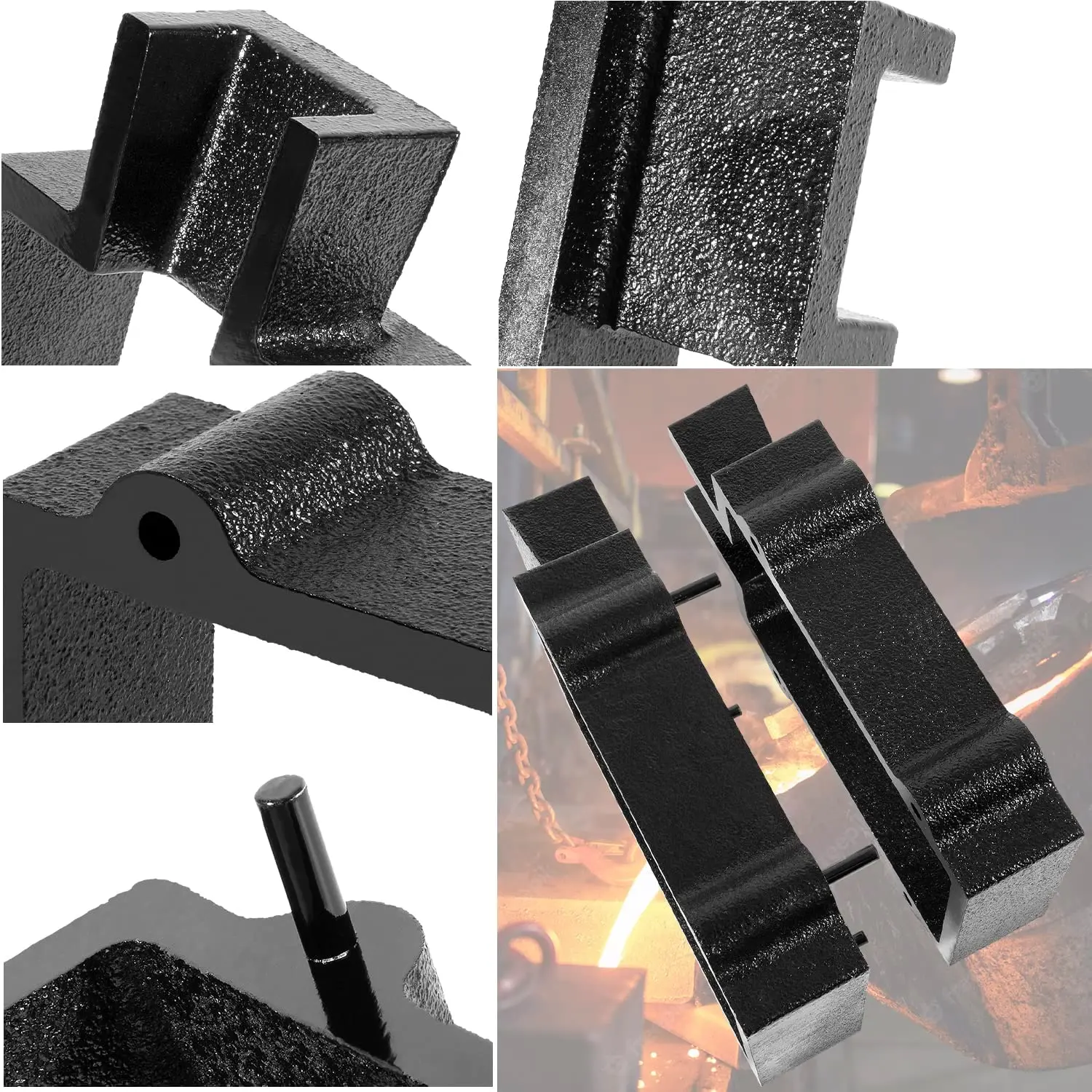 TM Blacksmith 주철 플라스크 몰드 프레임, 모래 주조 주얼리 금속 주조 제작 도구, 2 부분