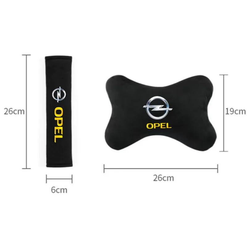 자동차 머리 받침 울트라 소프트 베개, 자동차 머리 받침, 자동차 좌석 벨트 커버, 어깨 스트랩, OPEL 자동차 액세서리
