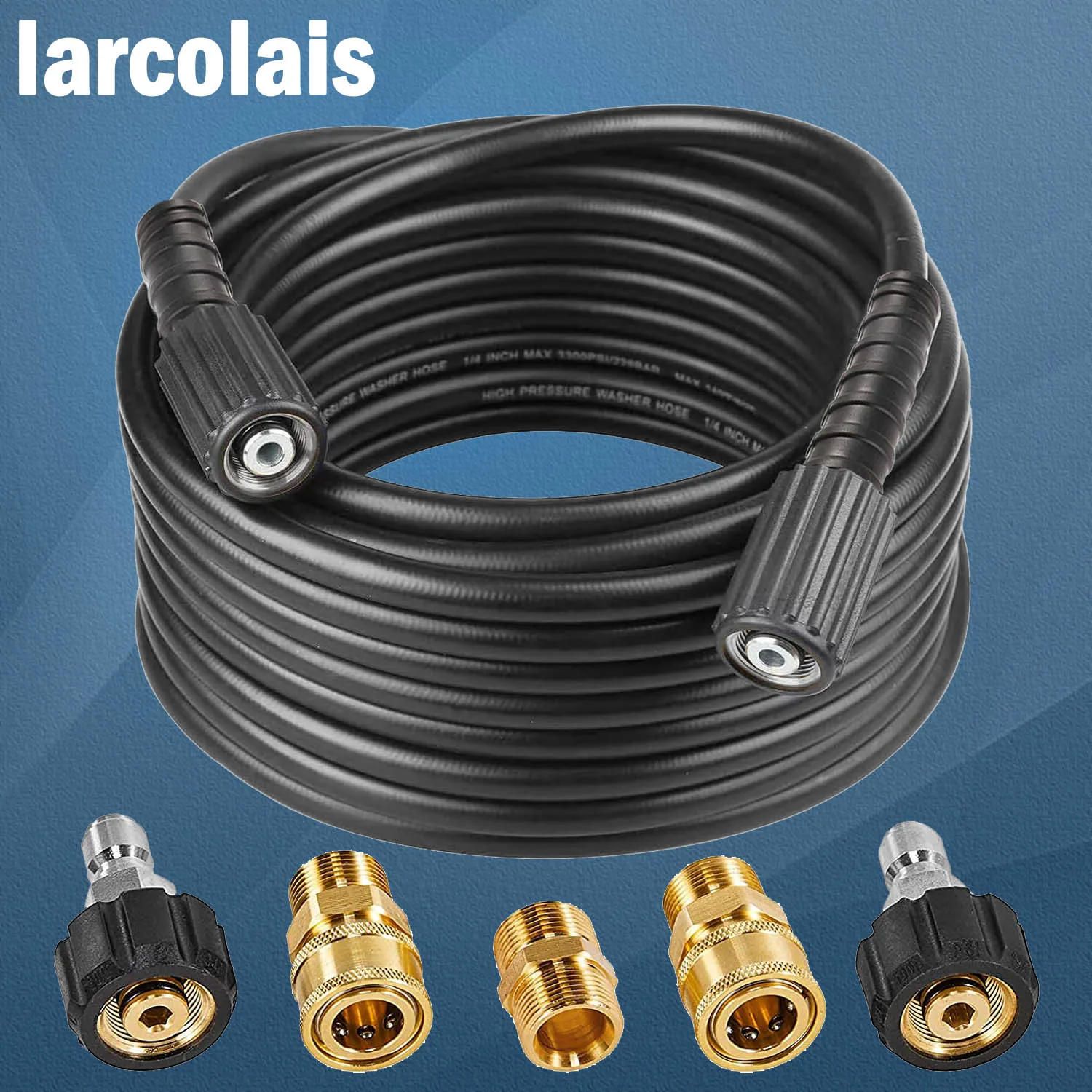 고압 와셔 호스 익스텐션, Kink Free M22, Karcher Ryobi Generac Sun Joe AR Blue Greenworks, 2300 PSI, 50 FT, 14mm, 15mm title=고압 와셔 호스 익스텐션, Kink Free M22, Karcher Ryobi Generac Sun Joe AR Blue Greenworks, 2300 PSI, 50 FT, 14mm, 15mm 