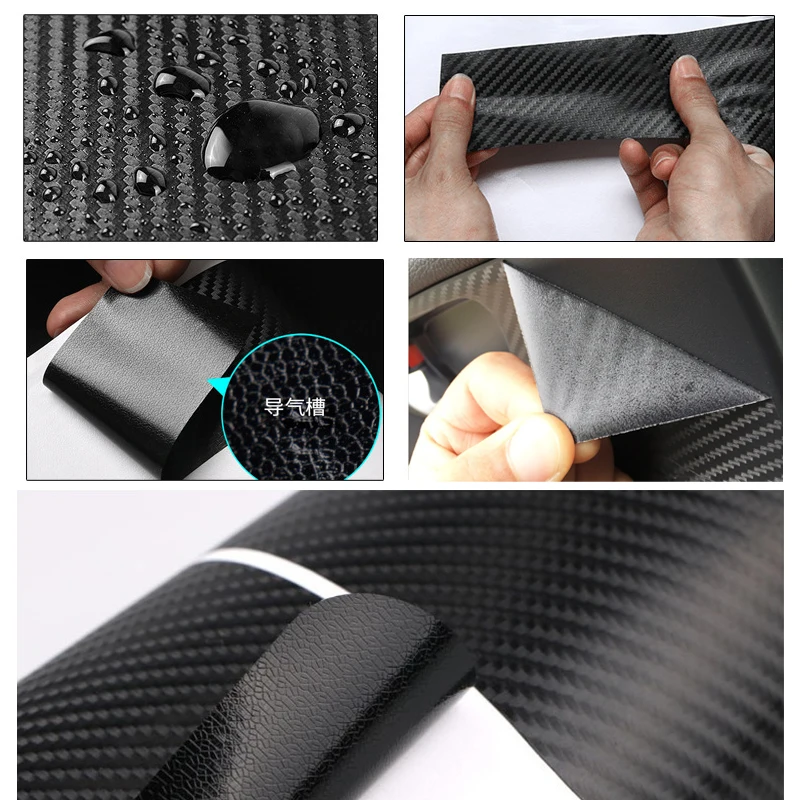 테슬라 모델 3 Y S X 도어 인테리어 안티 킥 보호 필름 및 도어 씰 안티 스커프 페달 스티커, 탄소 섬유 비닐 필름