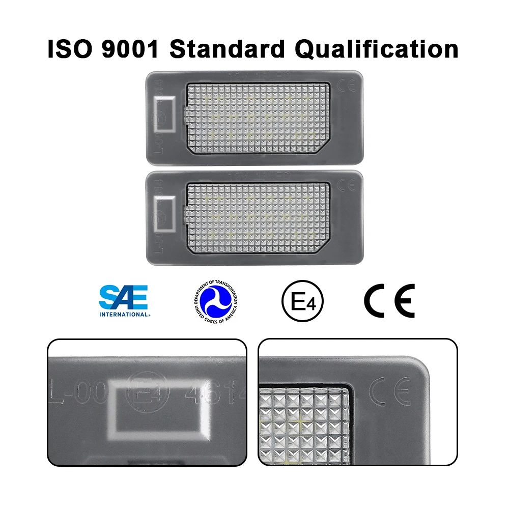 스코다 옥타비아 Superb B6 Combi Fabia Mk3 Rapid Yeti, 아우디 A3 A4 A6 용 LED 번호판 조명, 오류 없는 번호판 램프