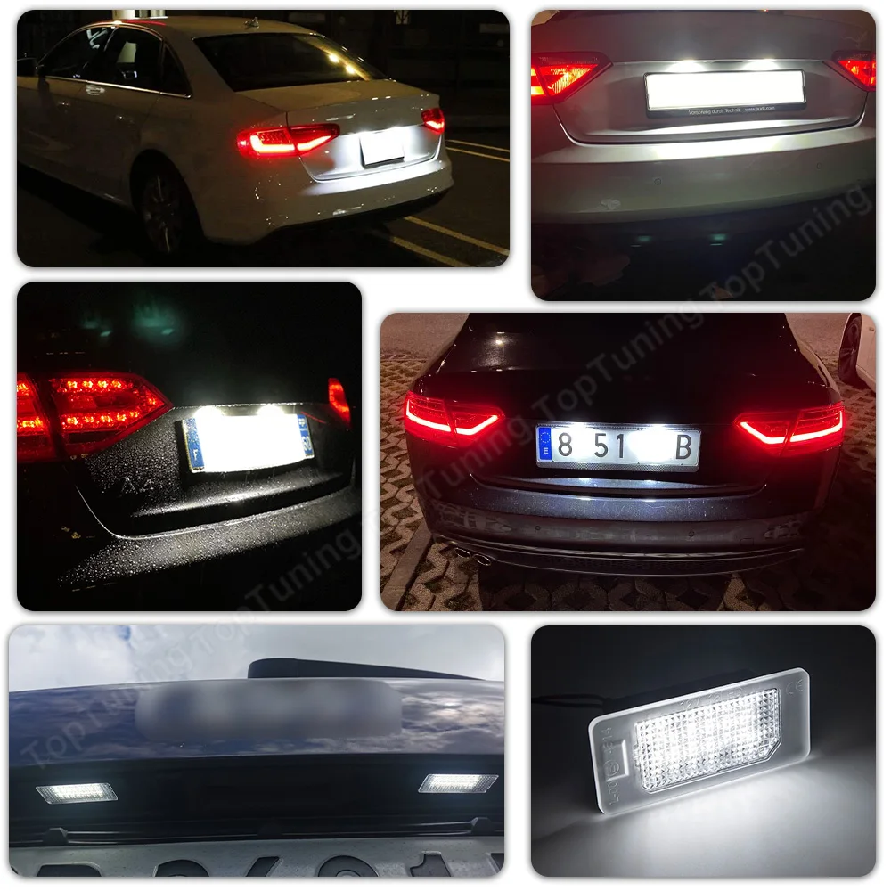 스코다 옥타비아 Superb B6 Combi Fabia Mk3 Rapid Yeti, 아우디 A3 A4 A6 용 LED 번호판 조명, 오류 없는 번호판 램프