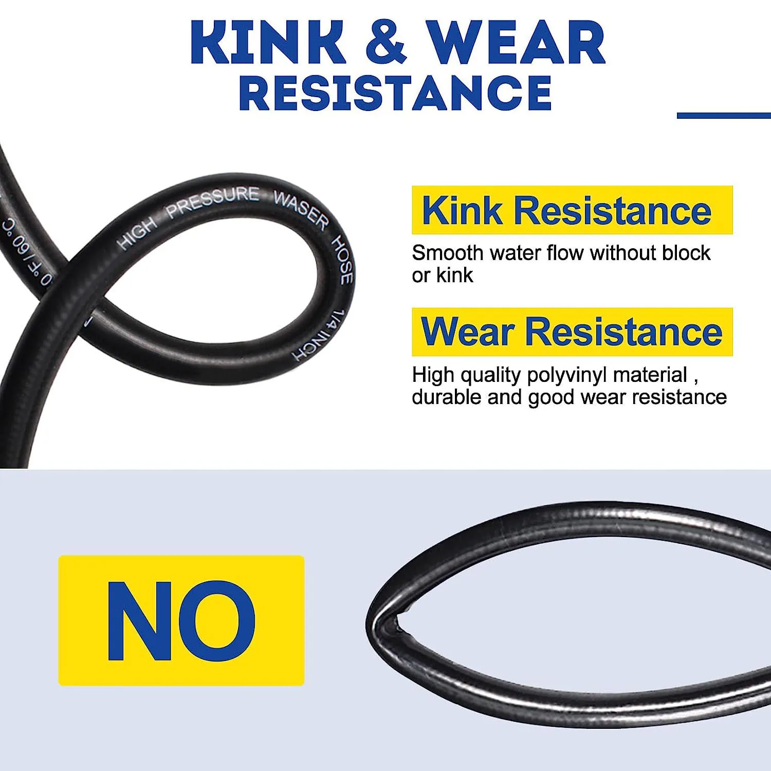 고압 와셔 호스 익스텐션, Kink Free M22, Karcher Ryobi Generac Sun Joe AR Blue Greenworks, 2300 PSI, 50 FT, 14mm, 15mm