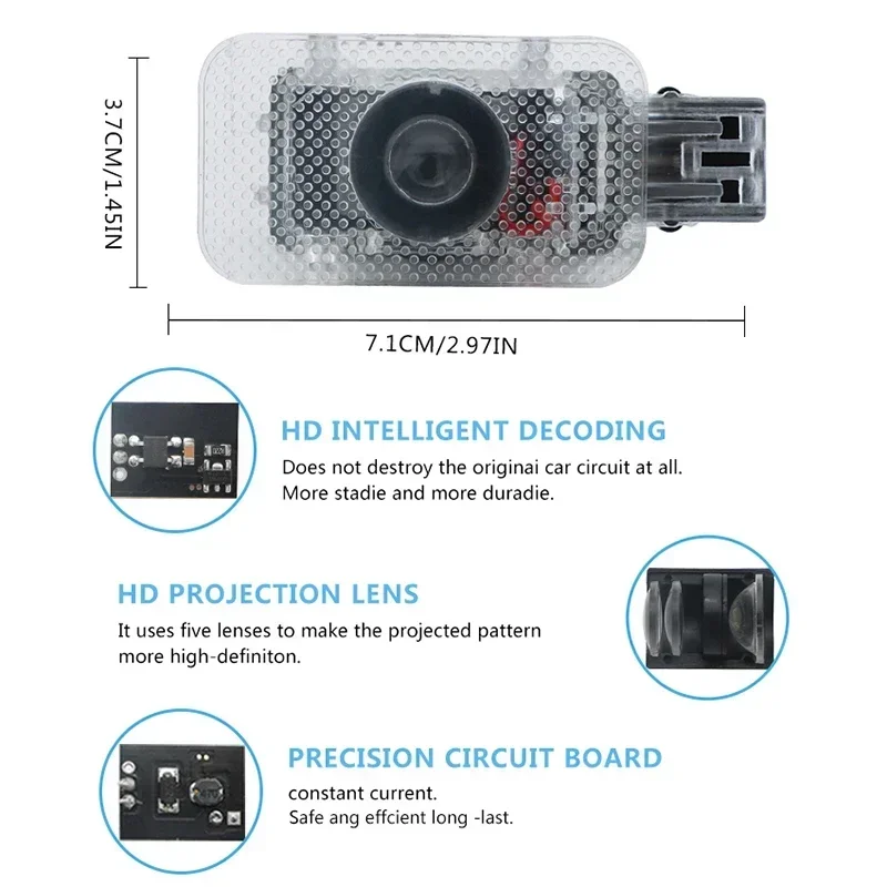 LED 환영 램프 프로젝터 로고 고스트 램프, 자동차 부품 장식, 볼보 메가 자동차에 적합, 2 개, 4 개