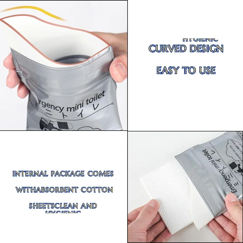 휴대용 자동차 변기 소변 가방, 자동차 야외 여행 비상 일회용 WC 구토 Bolsas, 남녀공용, 4 팩, 700ml
