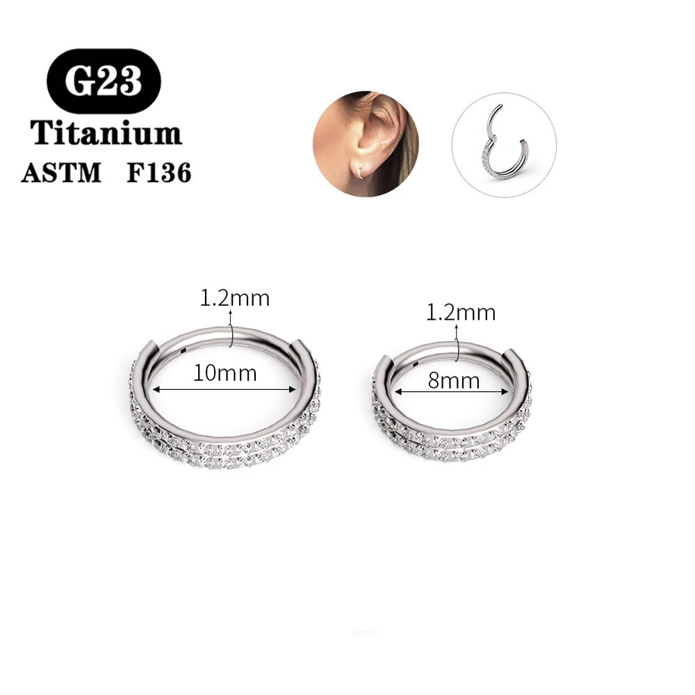 G23 티타늄 귀걸이 후프 라운드 Tragus 연골 헬릭스 Daith 립 힌지 리모콘 세그먼트, 귀 코 링 바디 피어싱 쥬얼리