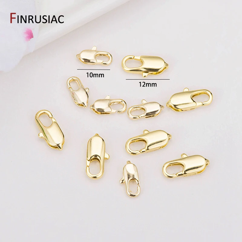 14k 진짜 금 도금 황동 랍스터 걸쇠 DIY 팔찌 목걸이, 수제 보석 만들기 구성 요소