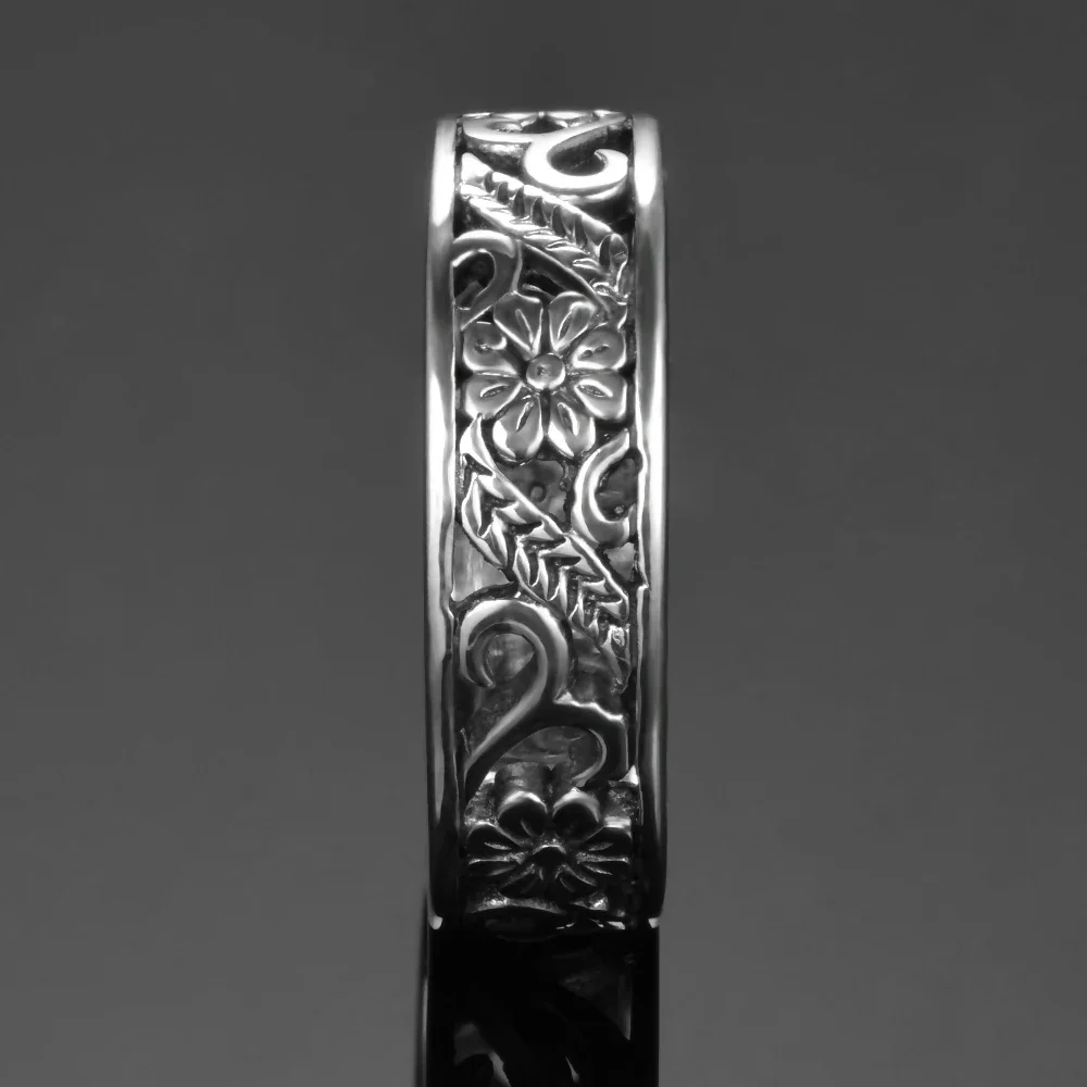 여성용 빈티지 925 스털링 실버 반지, 꽃 모양, 할로우 아웃 반지, 패션 고급 주얼리 선물, 큰 은반지