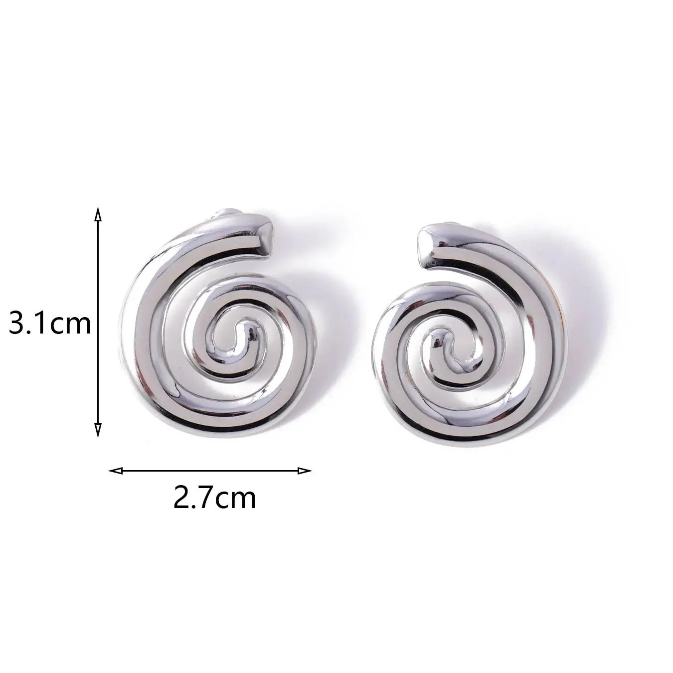 CARLIDANA 로터리 클래식 심플 기하학 18K 골드 도금 스터드 귀걸이, 스테인레스 스틸 패션 여성 귀걸이 쥬얼리, 신제품