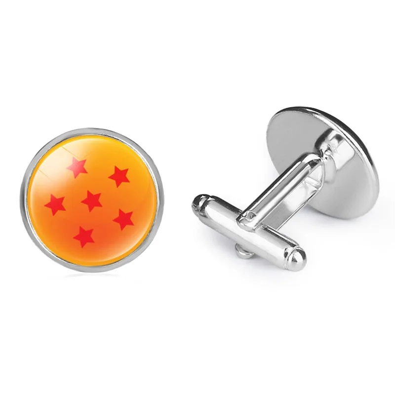 FIMAODZ 남성용 애니메이션 7 스타 볼 커프스 링크, 고품질 유리 카보숑, 절묘한 남성 셔츠 커프 링크, 늑대 드래곤 버튼