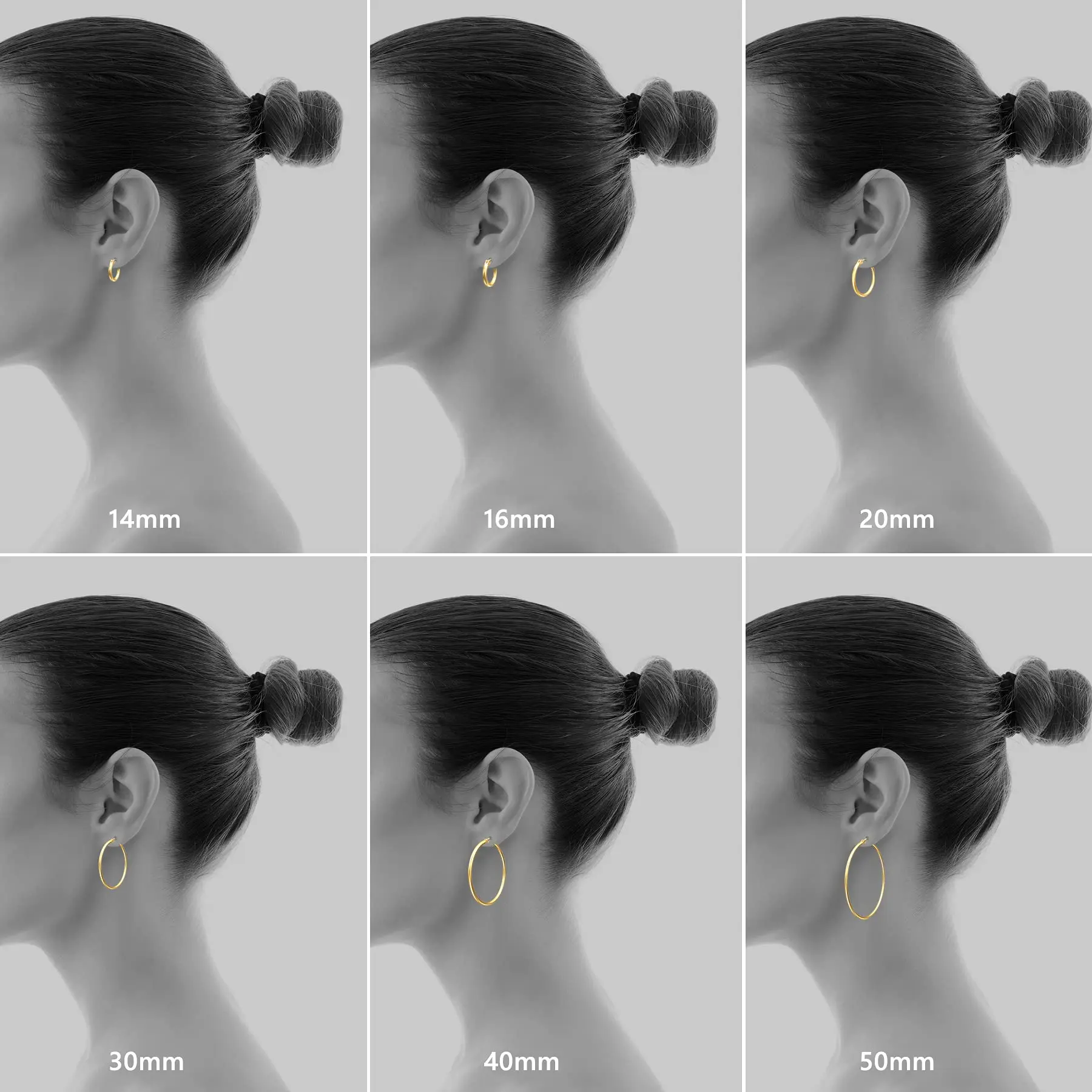 Vonmoos 남녀공용 후프 귀걸이 세트, 14K 리얼 골드 도금 구리 후프, 925 스털링 실버 바늘, 새로운 모던 주얼리