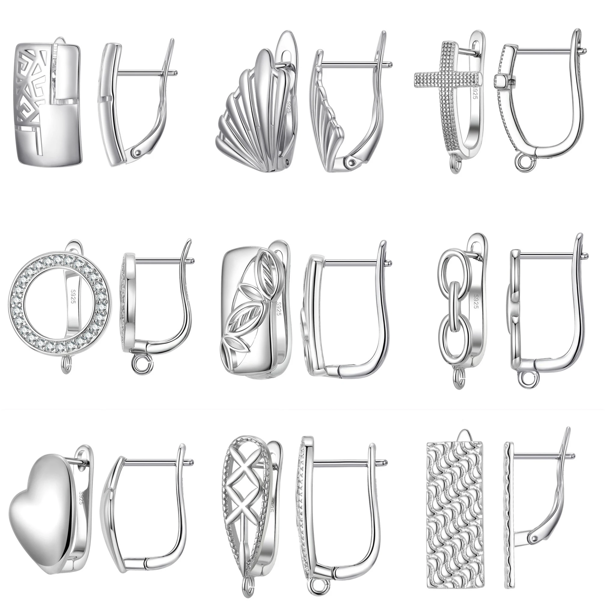 진짜 100% 925 스털링 실버 지르콘 스톤 귀걸이 레버백 이어와이어 피팅 구성 요소, 수제 용품 액세서리 title=진짜 100% 925 스털링 실버 지르콘 스톤 귀걸이 레버백 이어와이어 피팅 구성 요소, 수제 용품 액세서리