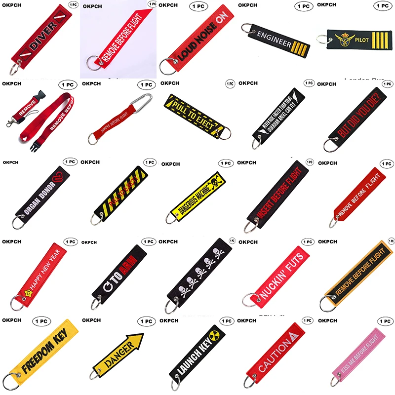 참신한 키 체인 출시 키 체인 비쥬 키 체인 오토바이 및 자동차 키 태그 새로운 자수 열쇠 고리, 1 개