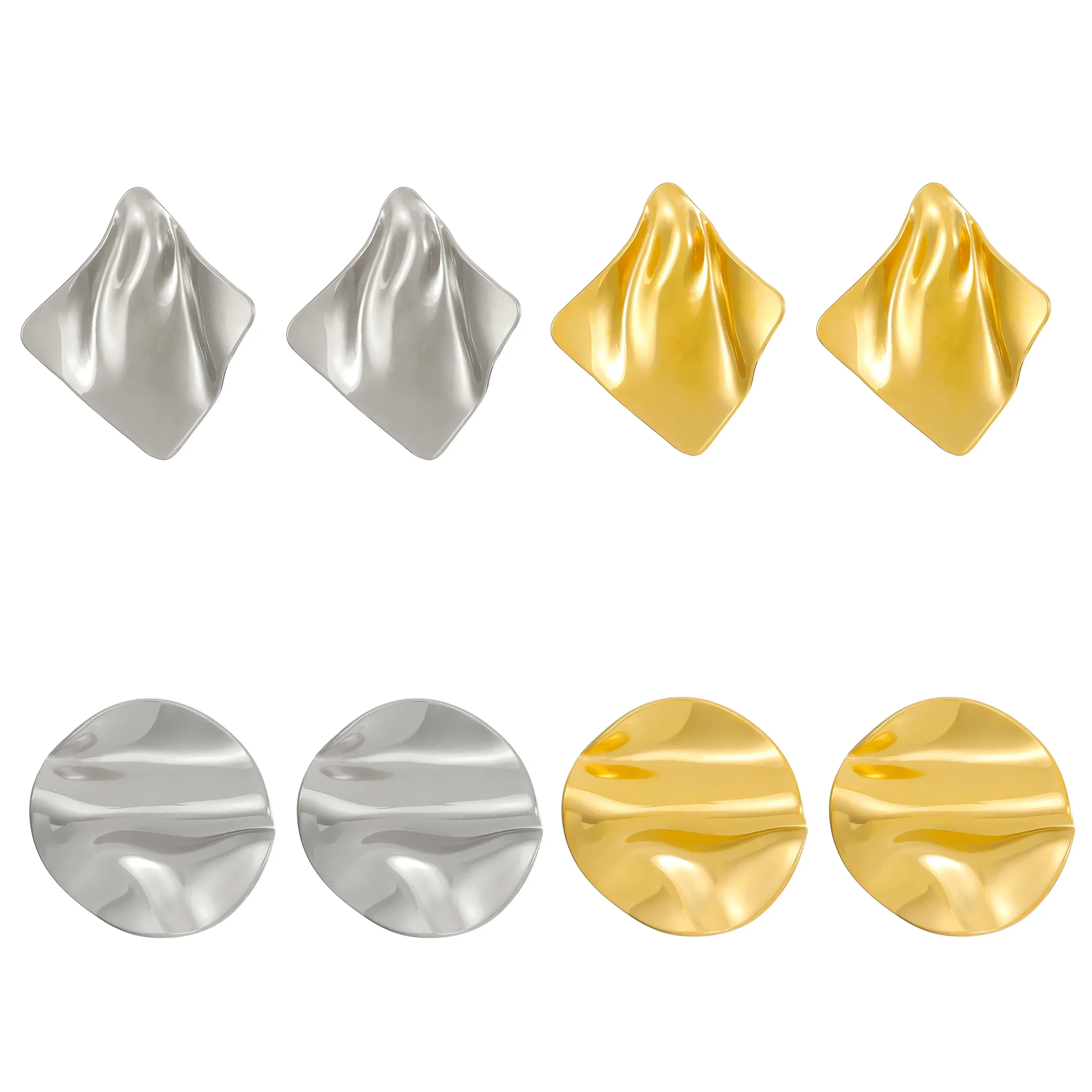 불규칙한 스테인레스 스틸 스터드 귀걸이, 여성용 패션 스테이트먼트, 기하학적 라운드 귀걸이, 쥬얼리 선물 액세서리