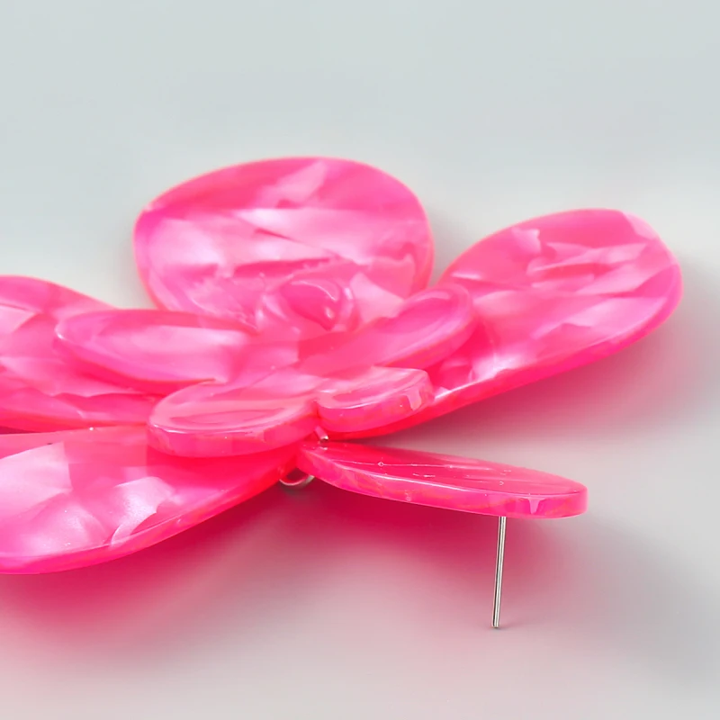 FishSheep-여성을 위한 패션 Za 빅 아크릴 꽃 매달려 귀걸이, 대형 수지 기하학 롱 드롭 귀걸이 성명 쥬얼리