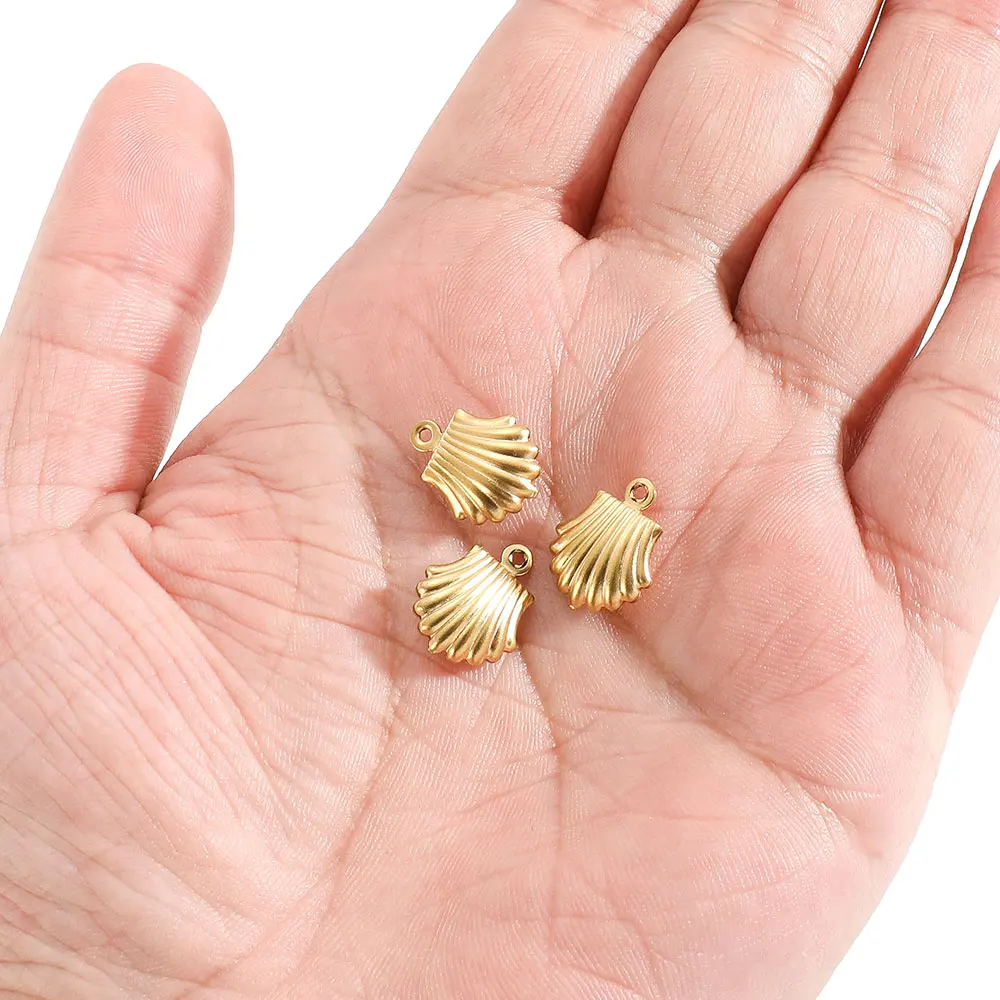 20 개 스테인레스 스틸 여름 쉘 중공 매력 펜던트 DIY 보석 만들기 목걸이 팔찌 액세서리 도매