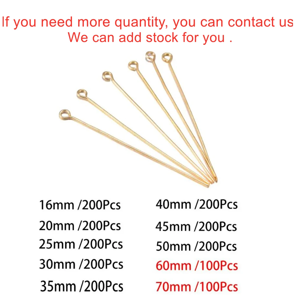 아이 헤드 핀 20 25 30 35 40 45 50 mm 아이핀 Diy 쥬얼리 제작 쥬얼리 액세서리 용품, 100-200 개