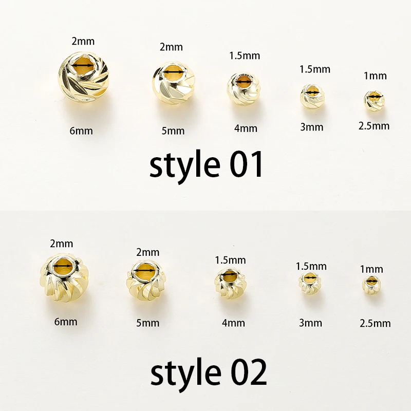 18K 금 도금 스트라이프 조각 비즈 귀걸이 목걸이 꽃 느슨한 스페이서 비즈, DIY 주얼리 제작 도매 결과물, 20 개/로트