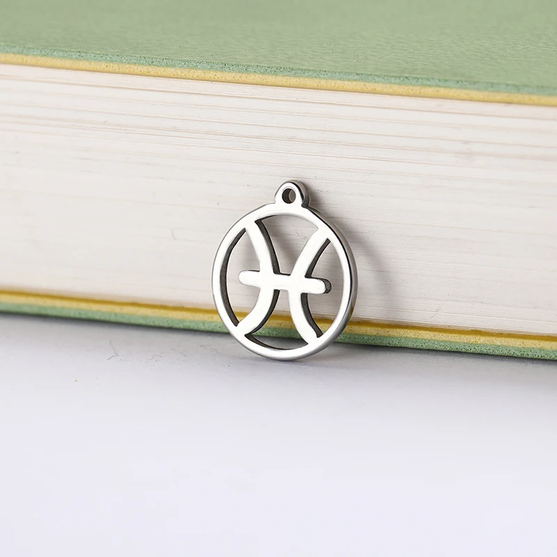 티머 십이지 플로팅 매력 스테인리스 스틸, 제미니, 천칭 자리, 황소 자리, 12 별자리 펜던트, 쥬얼리 제작, 12 개