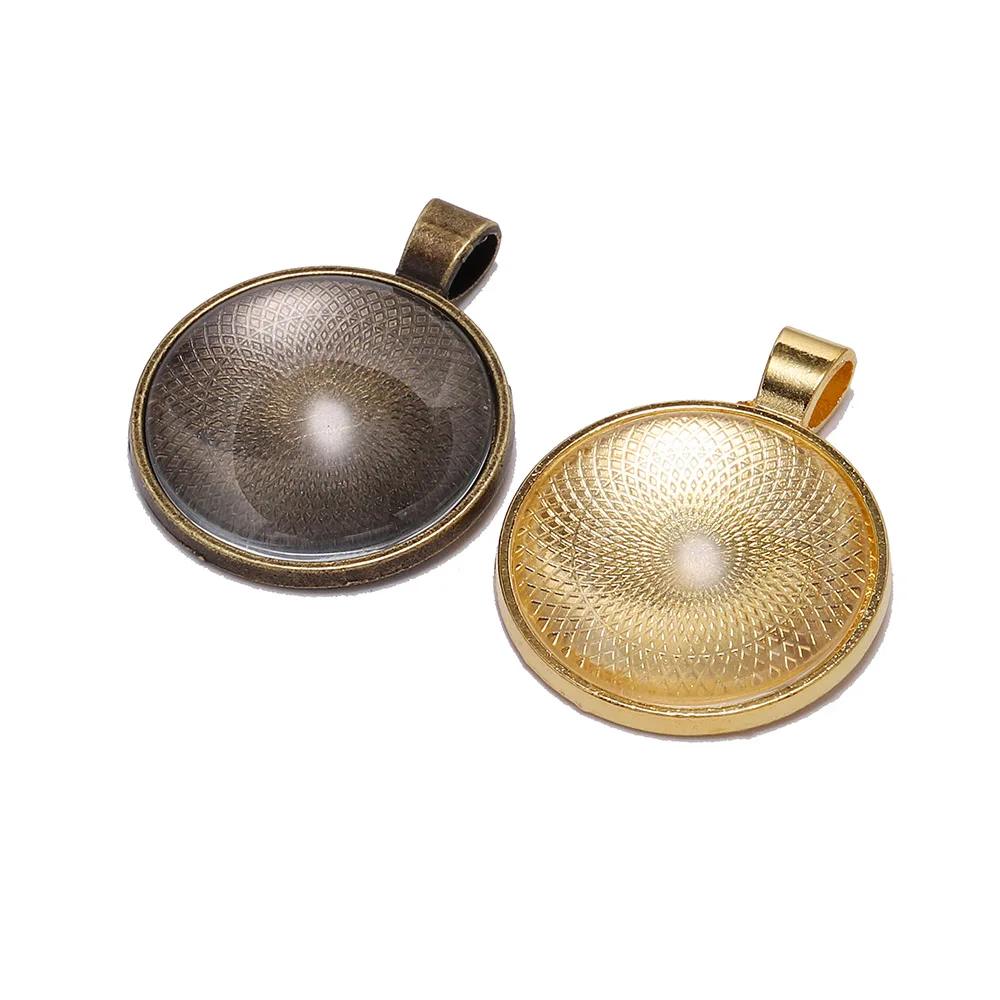 목걸이 펜던트 세팅 10 개 20/25/30mm, 카보 숑 카메오 베이스 트레이 베젤 블랭크 펜던트 카보 숑 쥬얼리 액세서리 만들기