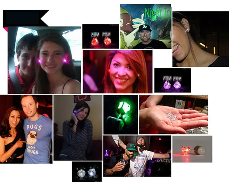 독특한 소년 소녀 LED 라이트 블링 스터드 귀걸이 크리스마스 선물 할로윈 파티 밤 귀걸이 스터드 패션 쥬얼리