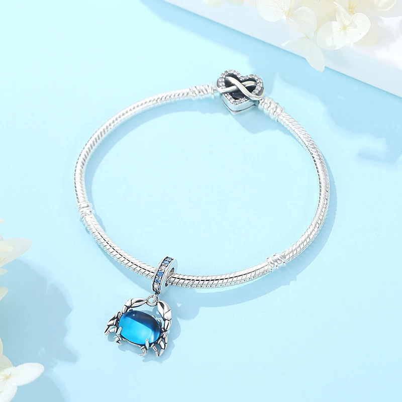 925 스털링 실버 매력 구슬 사랑 개 고양이 발 팬더 반딧불 펜던트 매력에 맞는 판도라 팔찌, 여성용 DIY 주얼리, 정품