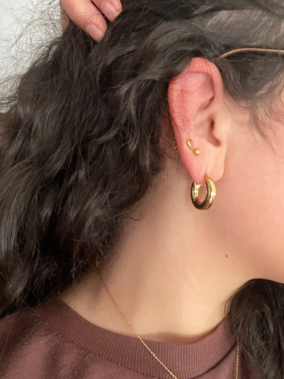 CANNER 스테인레스 스틸 부드러운 귀 버클 라운드 두꺼운 고리 귀걸이 피어싱 Earings 선물 패션 쥬얼리 20/25/30mm