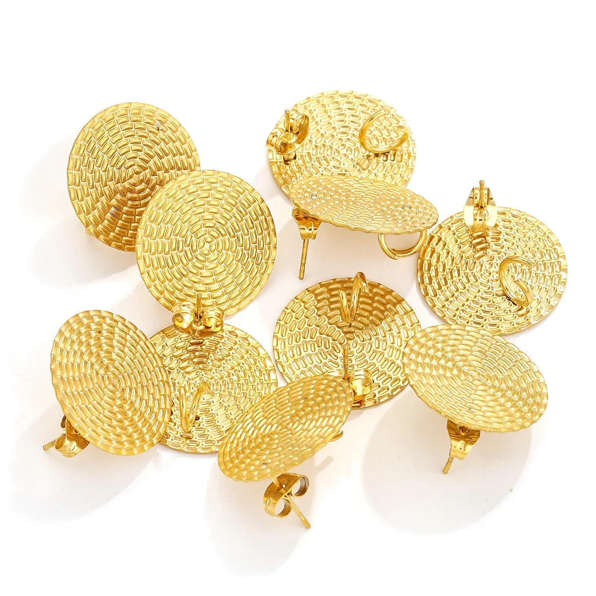 스테인리스 스틸 보헤미안 컴파일 라운드 귀걸이 스터드, 패션 귀걸이 베이스 커넥터, DIY 귀걸이 바늘 포스트 스톱, 10 개 title=스테인리스 스틸 보헤미안 컴파일 라운드 귀걸이 스터드, 패션 귀걸이 베이스 커넥터, DIY 귀걸이 바늘 포스트 스톱, 10 개