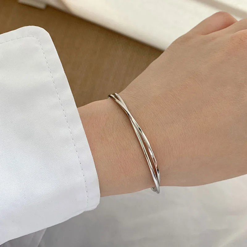 여성용 미니멀리스트 925 스털링 실버 러브 하트 팔찌, 빈티지 수제 생일 파티 쥬얼리 선물, 새로운 패션