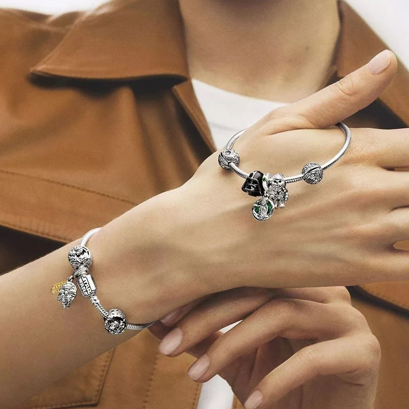 스타 워즈 키티 핏 판도라 925 오리지널 팔찌, 마블 슈즈, 실버 참 비즈, DIY 럭셔리 품질 쥬얼리, 2024 신제품