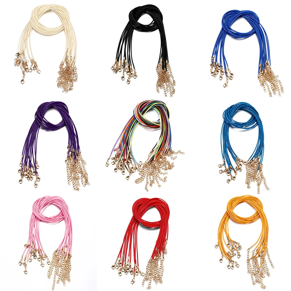 수제 가죽 랍스터 걸쇠 스트링 코드, 조절 가능한 브레이드 로프, DIY 목걸이 펜던트 참 발견, 1.5mm, 10 개 title=수제 가죽 랍스터 걸쇠 스트링 코드, 조절 가능한 브레이드 로프, DIY 목걸이 펜던트 참 발견, 1.5mm, 10 개