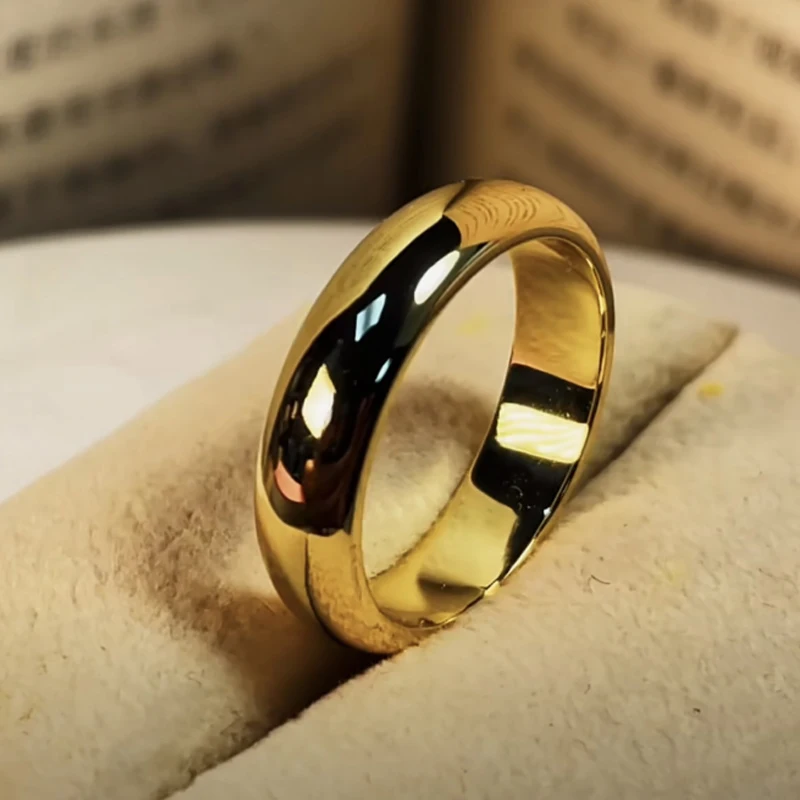 골든 라운드 영원한 웨딩 밴드 패션 액세서리, 연인의 쥬얼리, 절대 바래지 않는 클래식, 4mm, 18K