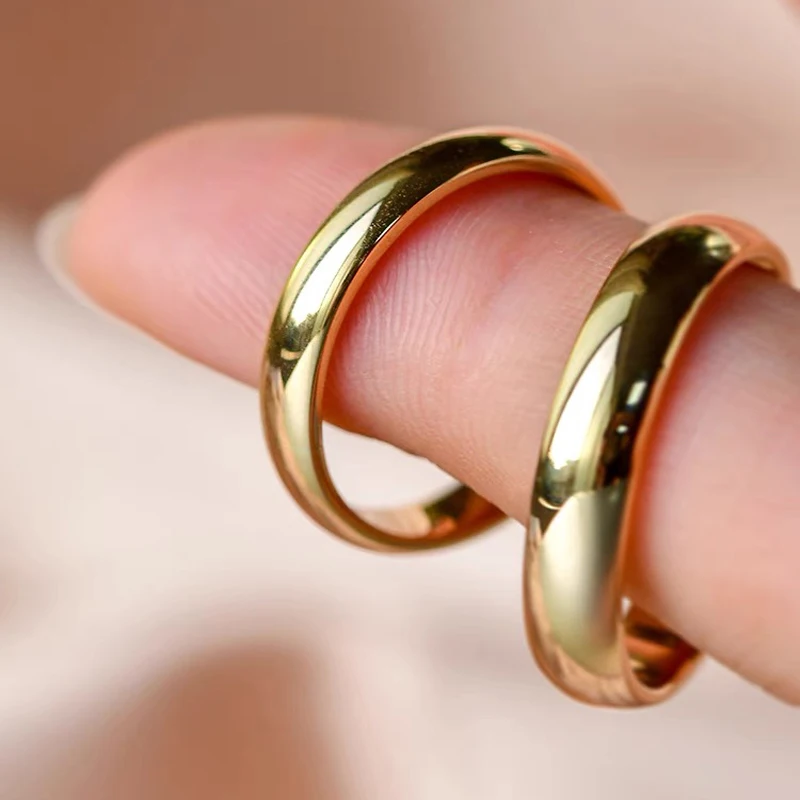 골든 라운드 영원한 웨딩 밴드 패션 액세서리, 연인의 쥬얼리, 절대 바래지 않는 클래식, 4mm, 18K