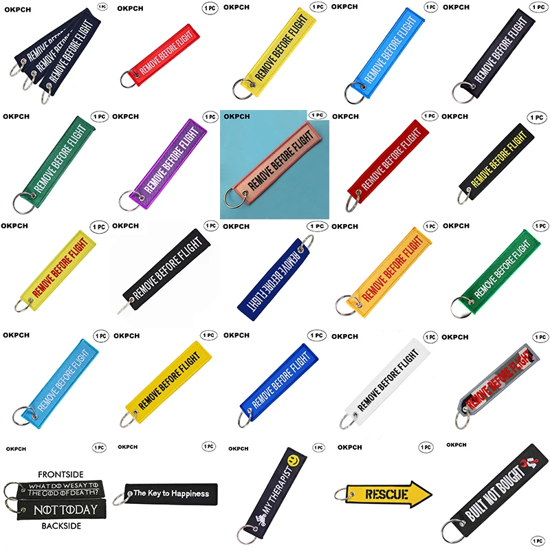 참신한 키 체인 출시 키 체인 비쥬 키 체인 오토바이 및 자동차 키 태그 새로운 자수 열쇠 고리, 1 개