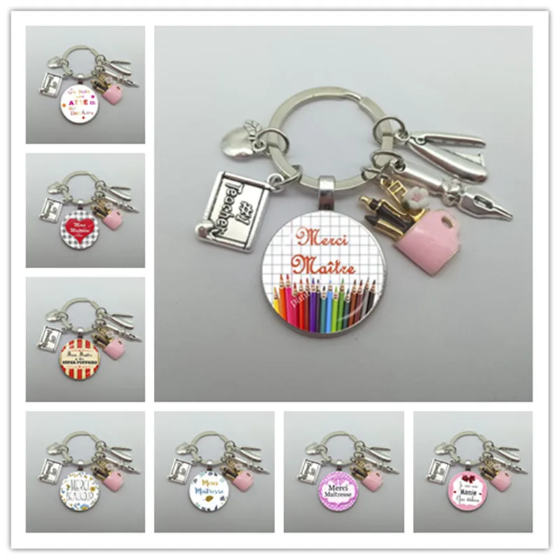 Merci Maitresse 교사 키체인, 유리 돔, DIY 주얼리 만들기, 스승의 날 주얼리 선물, 25 mm title=Merci Maitresse 교사 키체인, 유리 돔, DIY 주얼리 만들기, 스승의 날 주얼리 선물, 25 mm 
