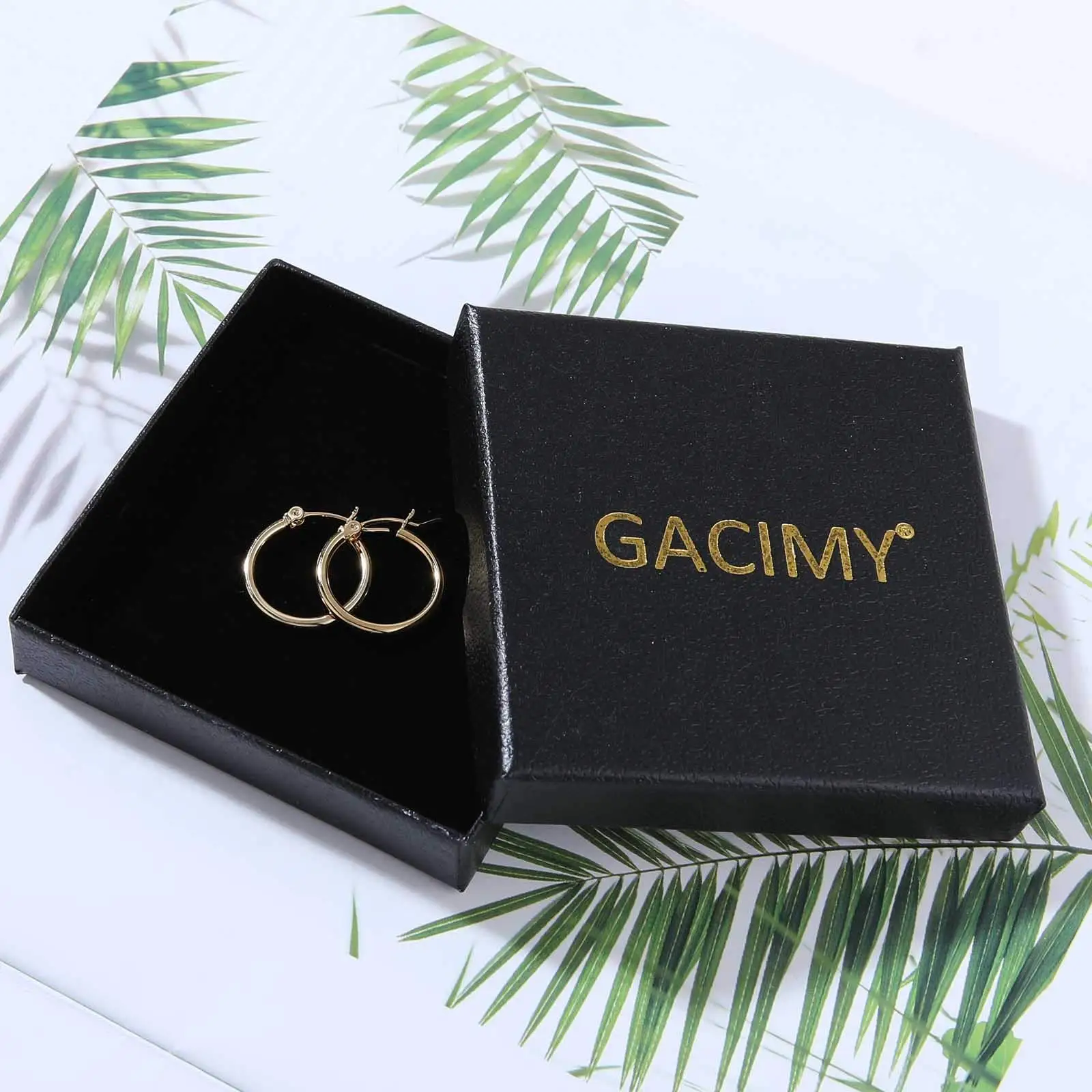 Vonmoos 남녀공용 후프 귀걸이 세트, 14K 리얼 골드 도금 구리 후프, 925 스털링 실버 바늘, 새로운 모던 주얼리