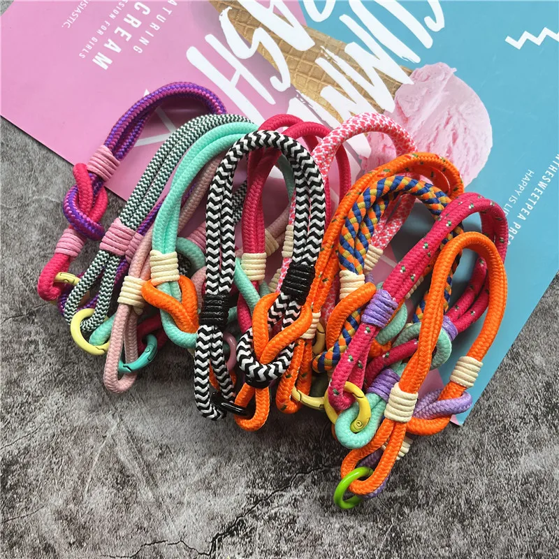 코튼 스레드 랜야드 컬러 키 체인 금속 키 링, 자동차 액세서리, 절묘한 행잉 장식품, 가방 장식 선물