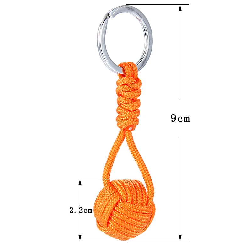 직조 파라코드 랜야드 키체인, 야외 생존 전술 군사 낙하산 로프 코드, 볼 펜던트 키링, 신제품