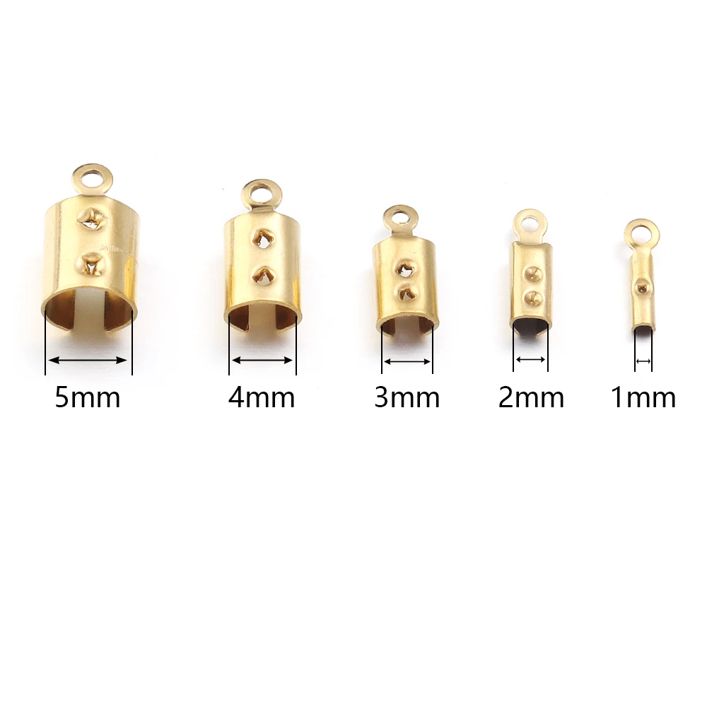 스테인리스 스틸 크림프 엔드 비즈 캡, 가죽 코드 클립 팁, 접이식 크림프 비즈 팔찌 커넥터, 주얼리 제작용, 고품질