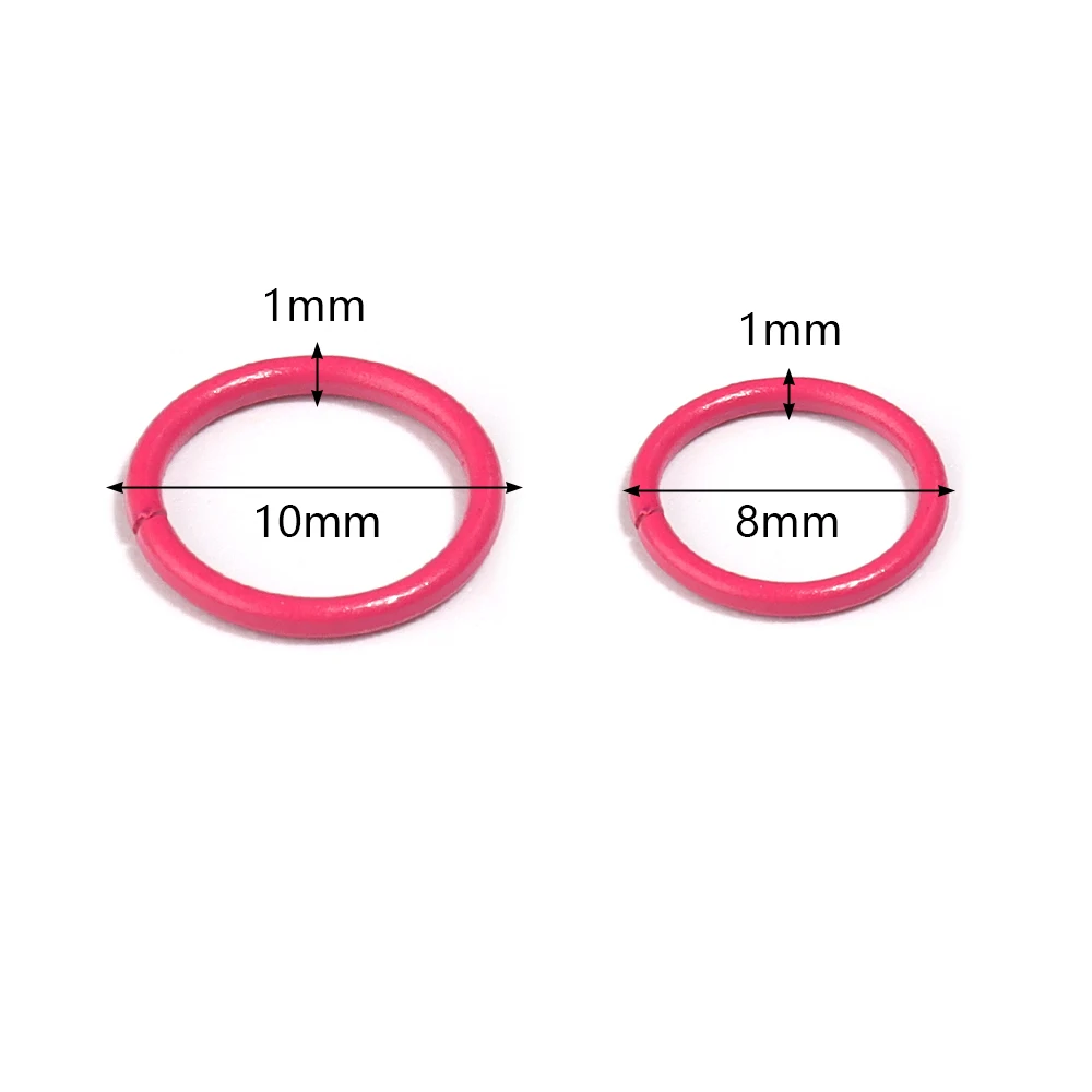 다리미 폐쇄 엔드 싱글 링, 다채로운 금속 커넥터 링, DIY 쥬얼리 제작 액세서리 용품, 로트당 50 개, 8mm, 10mm
