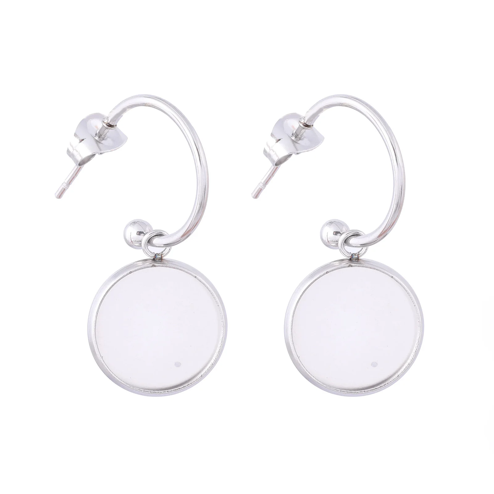 스테인리스 스틸 귀걸이 후프 댕글 베이스 블랭크, 카보숑 세팅 베젤, 주얼리 제작용 DIY 재료, 12mm, 10 개 title=스테인리스 스틸 귀걸이 후프 댕글 베이스 블랭크, 카보숑 세팅 베젤, 주얼리 제작용 DIY 재료, 12mm, 10 개